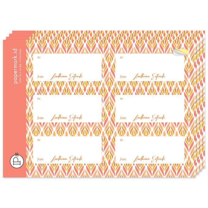 Address Label Damask
