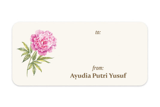 Address Label Pivoine