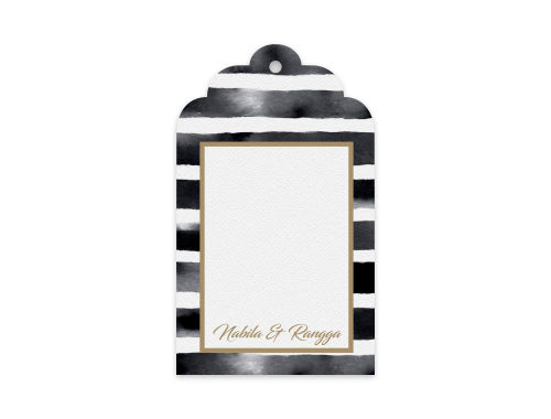 Gift Tag Set of 12 Watercolor Stripes