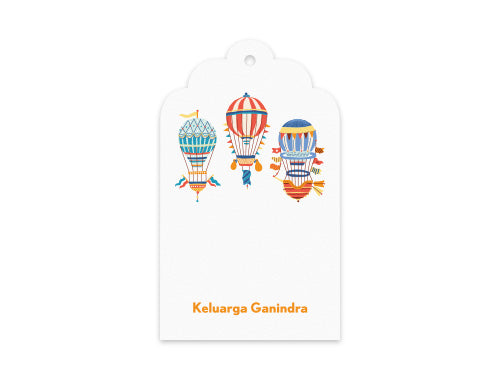 Gift Tag Set of 12 Montgolfiere