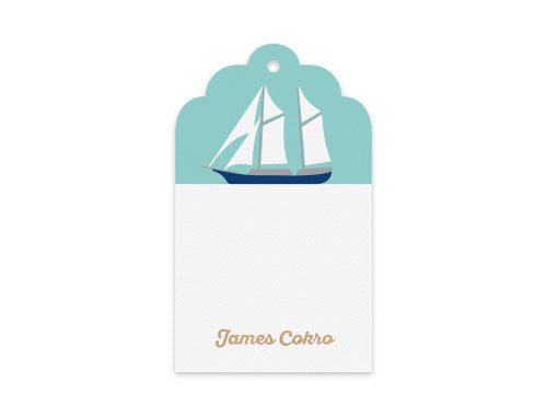 Gift Tag Set of 12 Sailboat