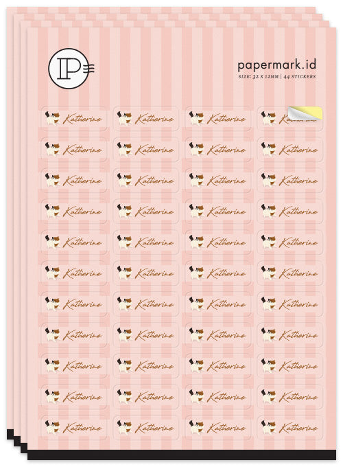 Kids Label Happy Kitty