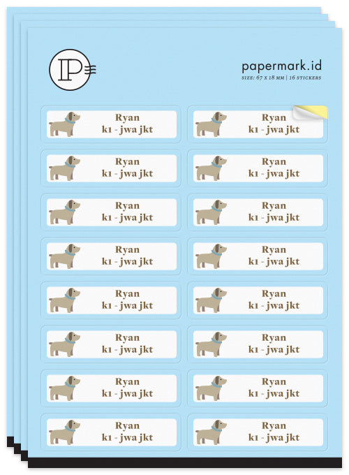 School Label Dachshun Puppy