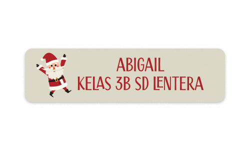 School Label Dancing Santa