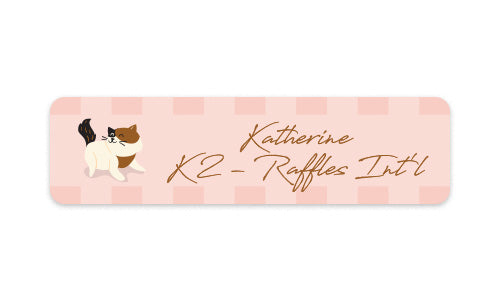 School Label Happy Kitty