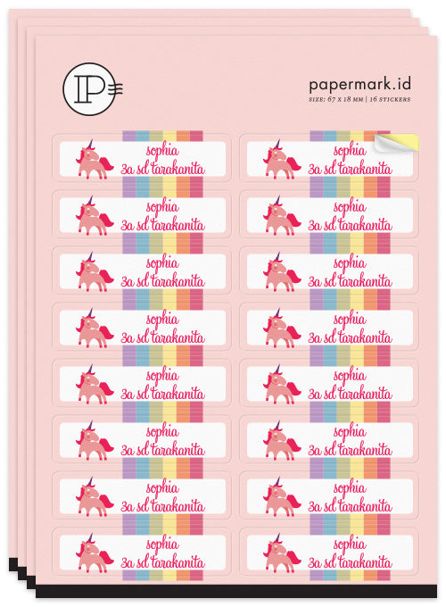 School Label Little Unicorn