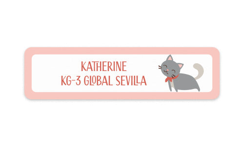 School Label Soft Kitty