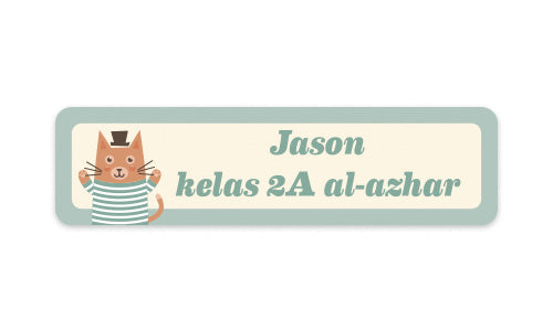 School Label Stoogie Cat