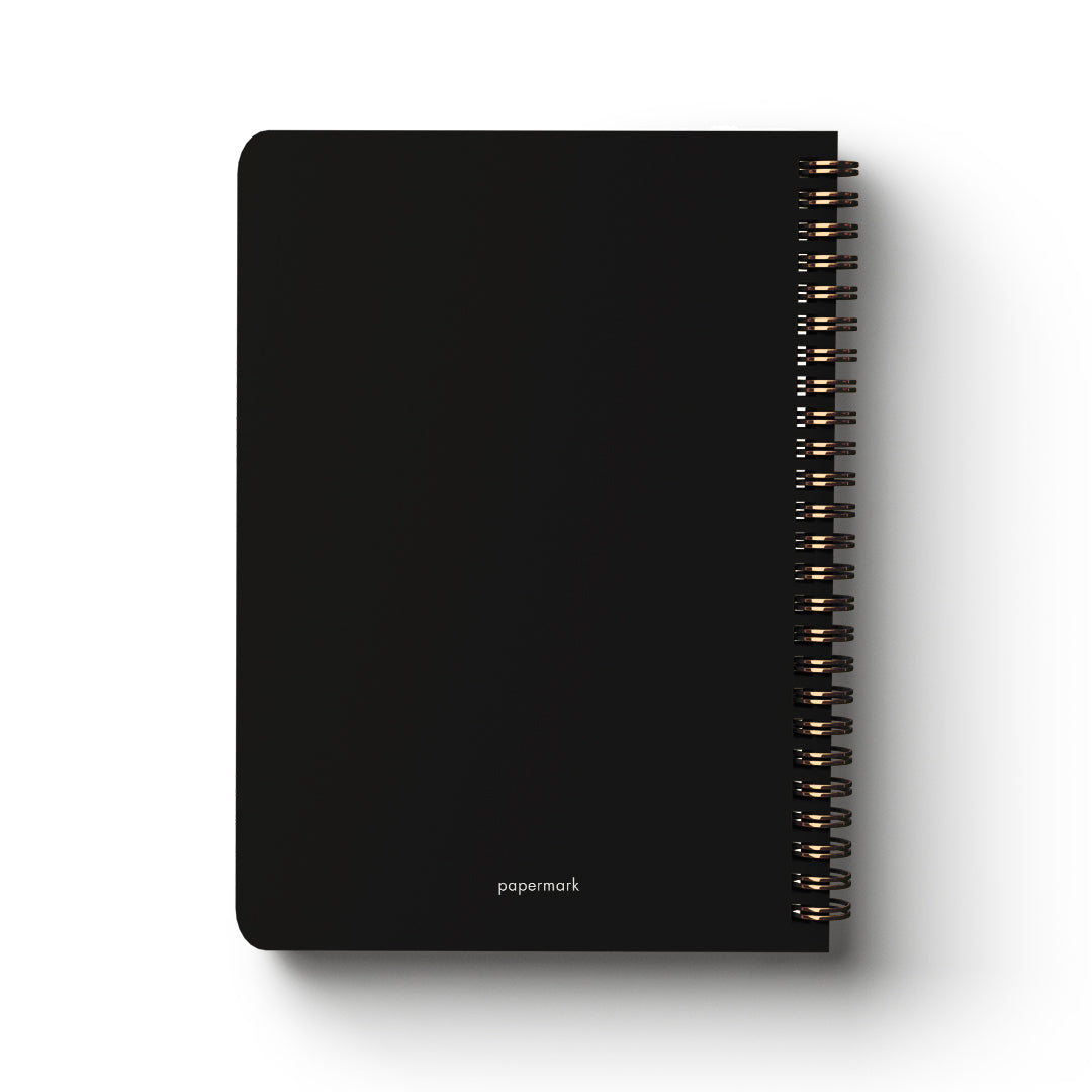Spiral Notebook Peace Love Joy A5 Lined Black