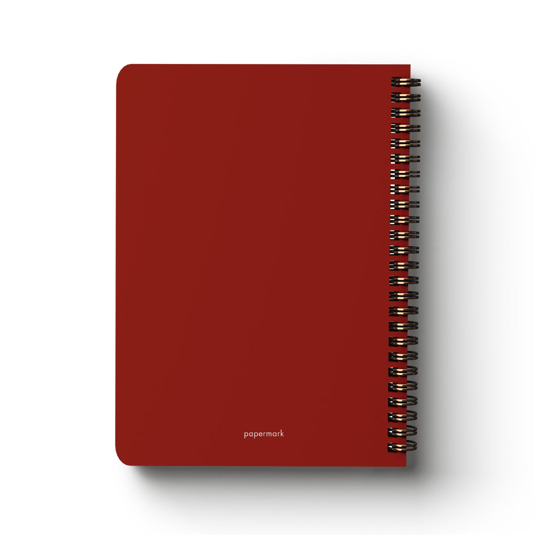 Spiral Notebook Peace Love Joy A5 Lined Red