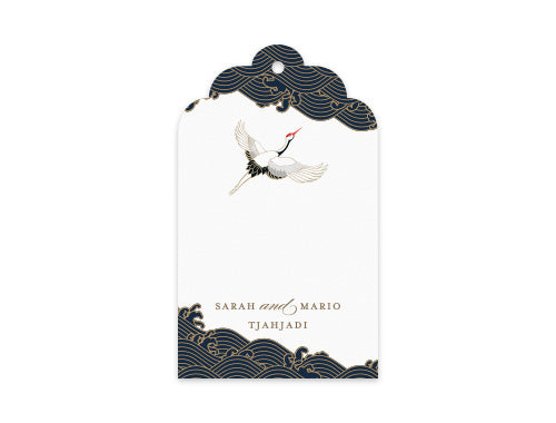 Gift Tag Set of 12 Moon Cranes