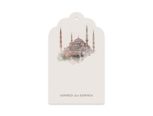 Gift Tag Set of 12 Blue Mosque