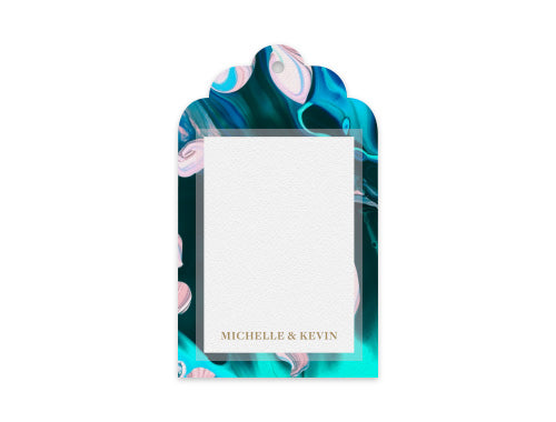 Gift Tag Set of 12 Marbelized Atoll