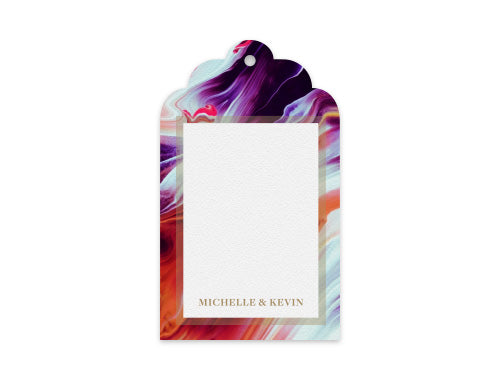 Gift Tag Set of 12 Marbelized Valencia