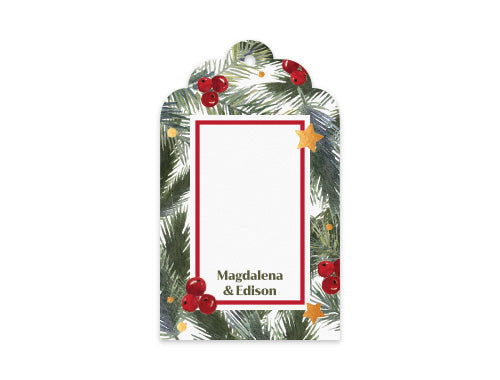 Gift Tag Set of 12 Glimmery Bough