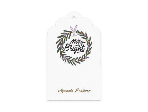 Gift Tag Set of 12 Merry and Bright