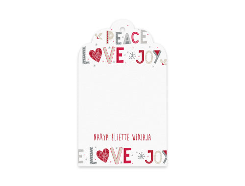 Gift Tag Set of 12 Peace Love Joy