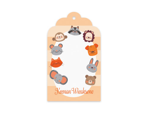 Gift Tag Set of 12 Animal Party