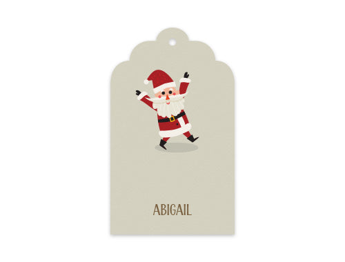 Gift Tag Set of 12 Dancing Santa