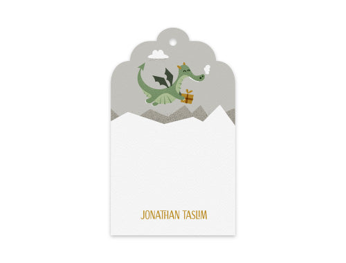 Gift Tag Set of 12 Friendly Dragon