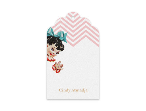 Gift Tag Set of 12 Happy Girl