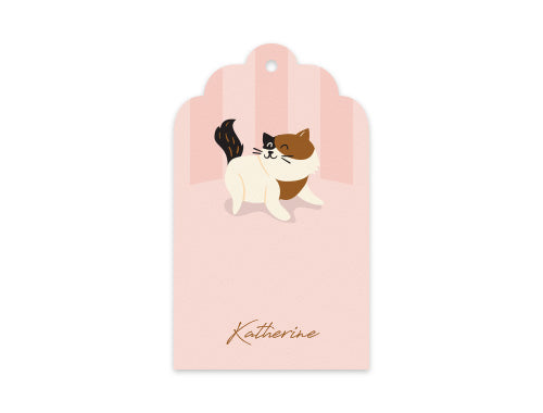 Gift Tag Set of 12 Happy Kitty