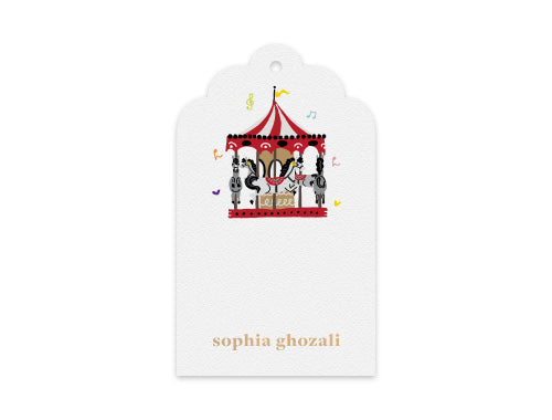Gift Tag Set of 12 Musical Carousel