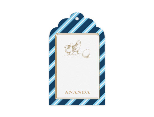 Gift Tag Set of 12 Natty Stripes