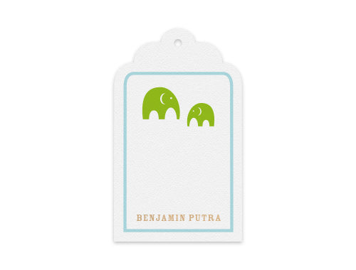 Gift Tag Set of 12 Tiny Elephant