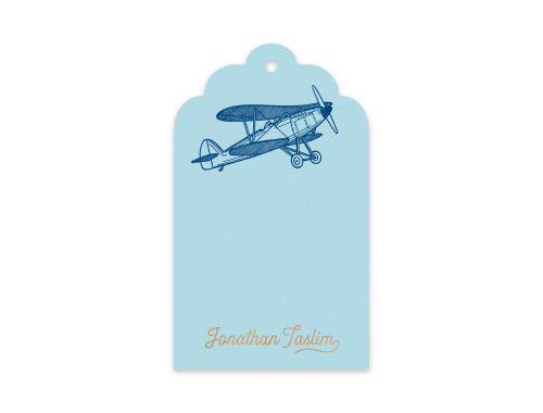 Gift Tag Set of 12 Vintage Airplane