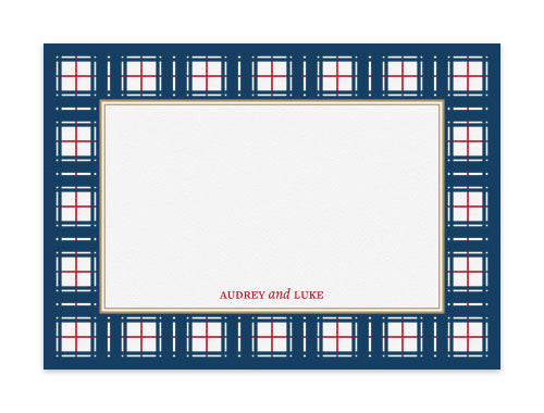 Notecard Set of 6 Nifty Plaid
