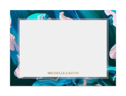 Notecard Set of 6 Marbelized Atoll
