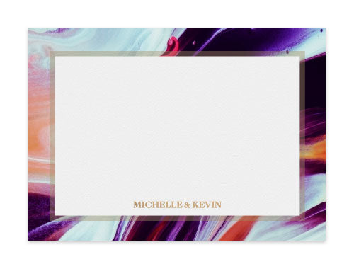 Notecard Set of 6 Marbelized Valencia