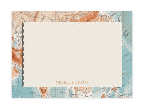 Notecard Set of 6 Vintage Map Asia