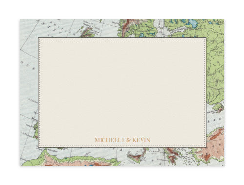Notecard Set of 6 Vintage Map Europe