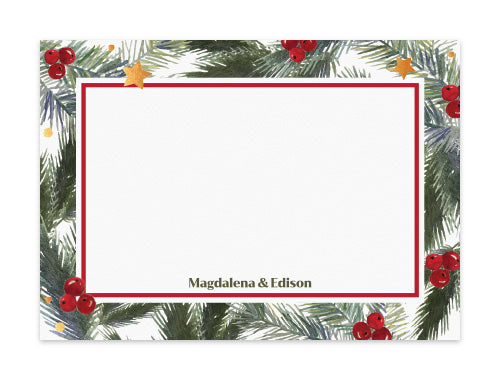 Notecard Set of 6 Glimmery Bough