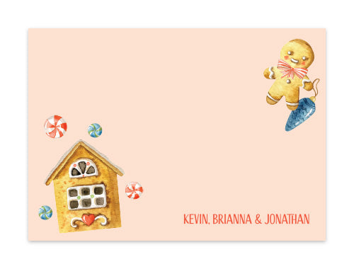 Notecard Set of 6 Ginger Bread