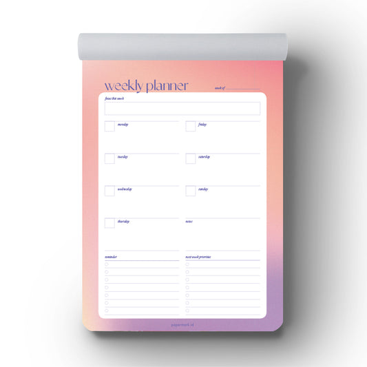 Notepad Gradient A5 Weekly Planner