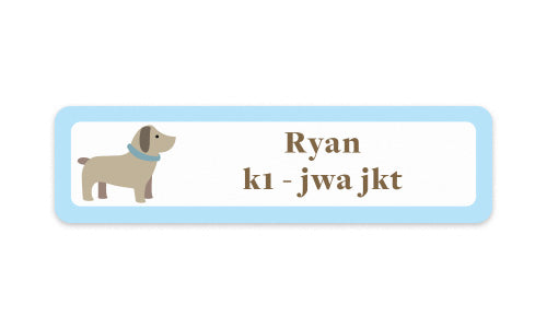 School Label Dachshun Puppy