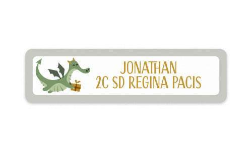 School Label Friendly Dragon