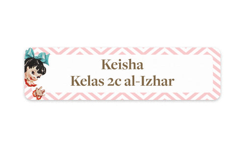 School Label Happy Girl