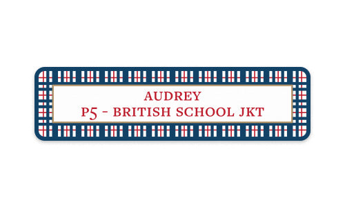 School Label Nifty Plaid