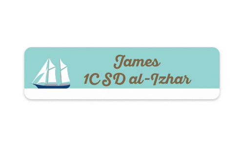 School Label Sailboat