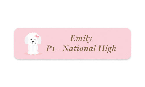 School Label Sweet Poodle