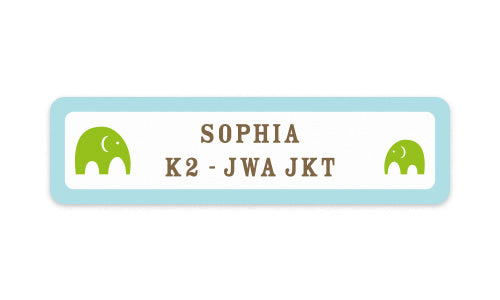 School Label Tiny Elephant