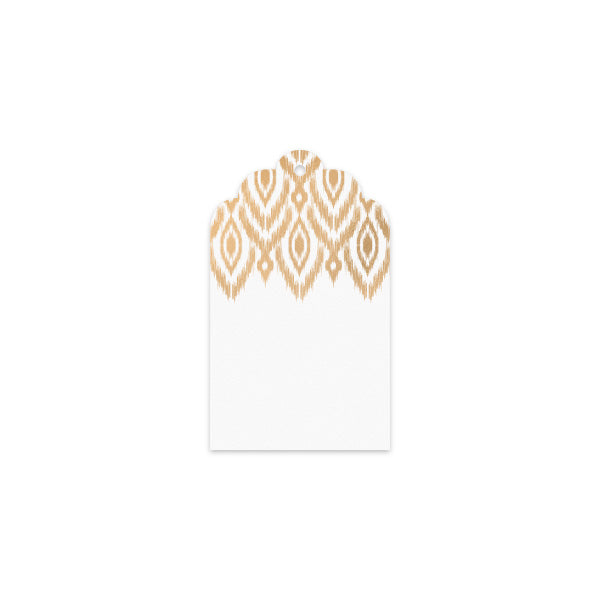Gift Tag Set of 12 Ikat Gold