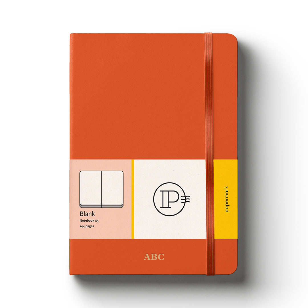 Notebook Hard Cover A5 Blank Orange