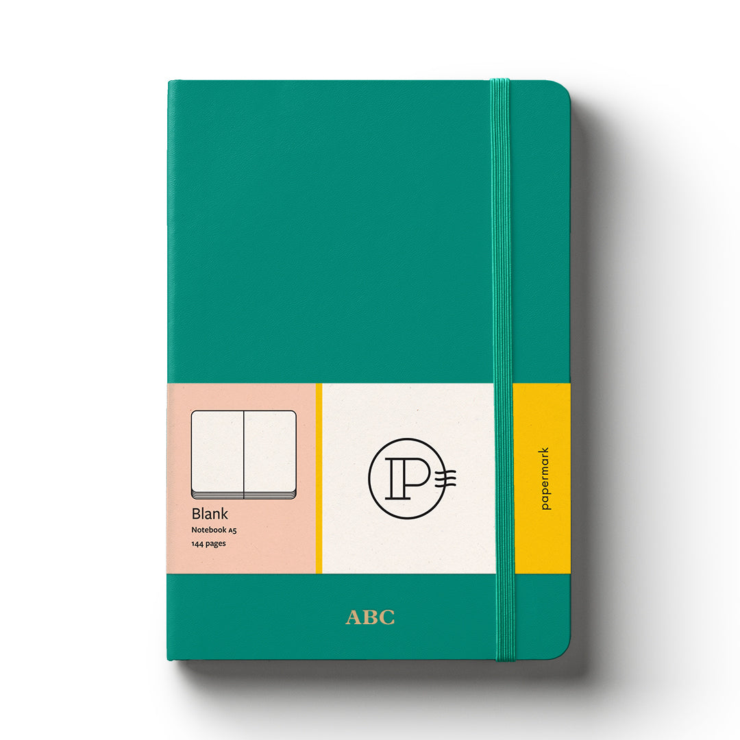 Notebook Hard Cover A5 Blank Turquoise