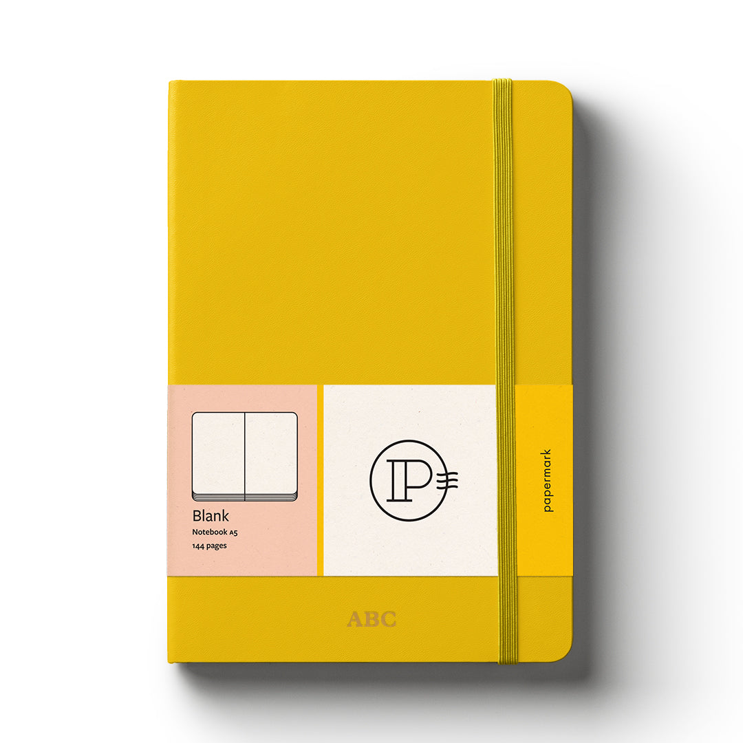 Notebook Hard Cover A5 Blank Yellow