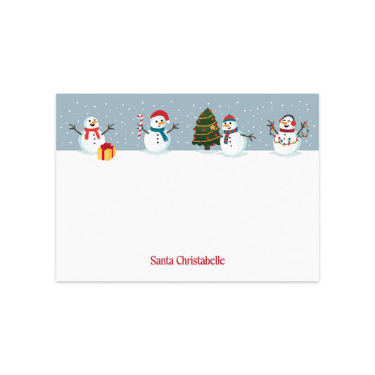 Notecard Set of 6 Happy Snowman Cloud